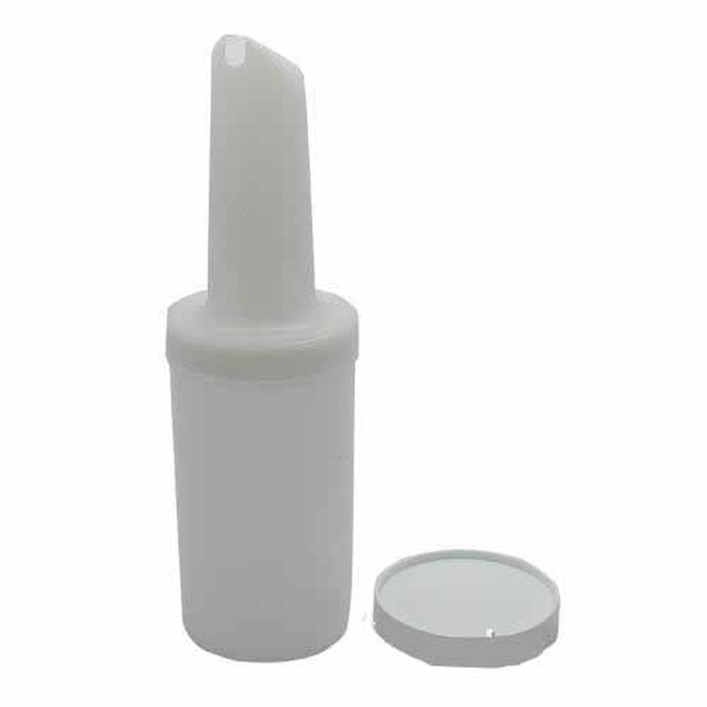 Carlisle PS601NC02 PourPlus Store N Pour Polyethylene White Drink Mix Pourer, 1 Quart Capacity