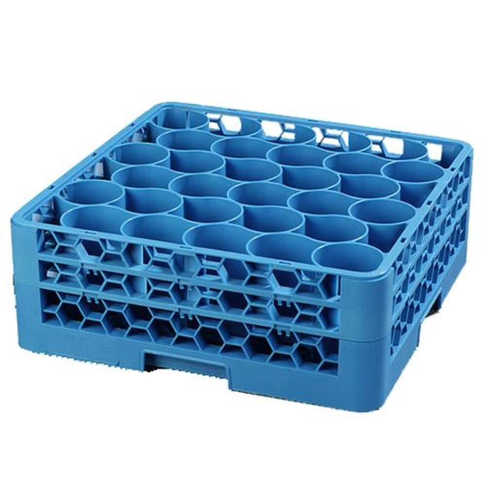 Carlisle RW30-114 OptiClean NeWave Polypropylene Blue 30 Compartment Glass Rack with Integrated Extender, 19.88 x 19.88 x 7 inch