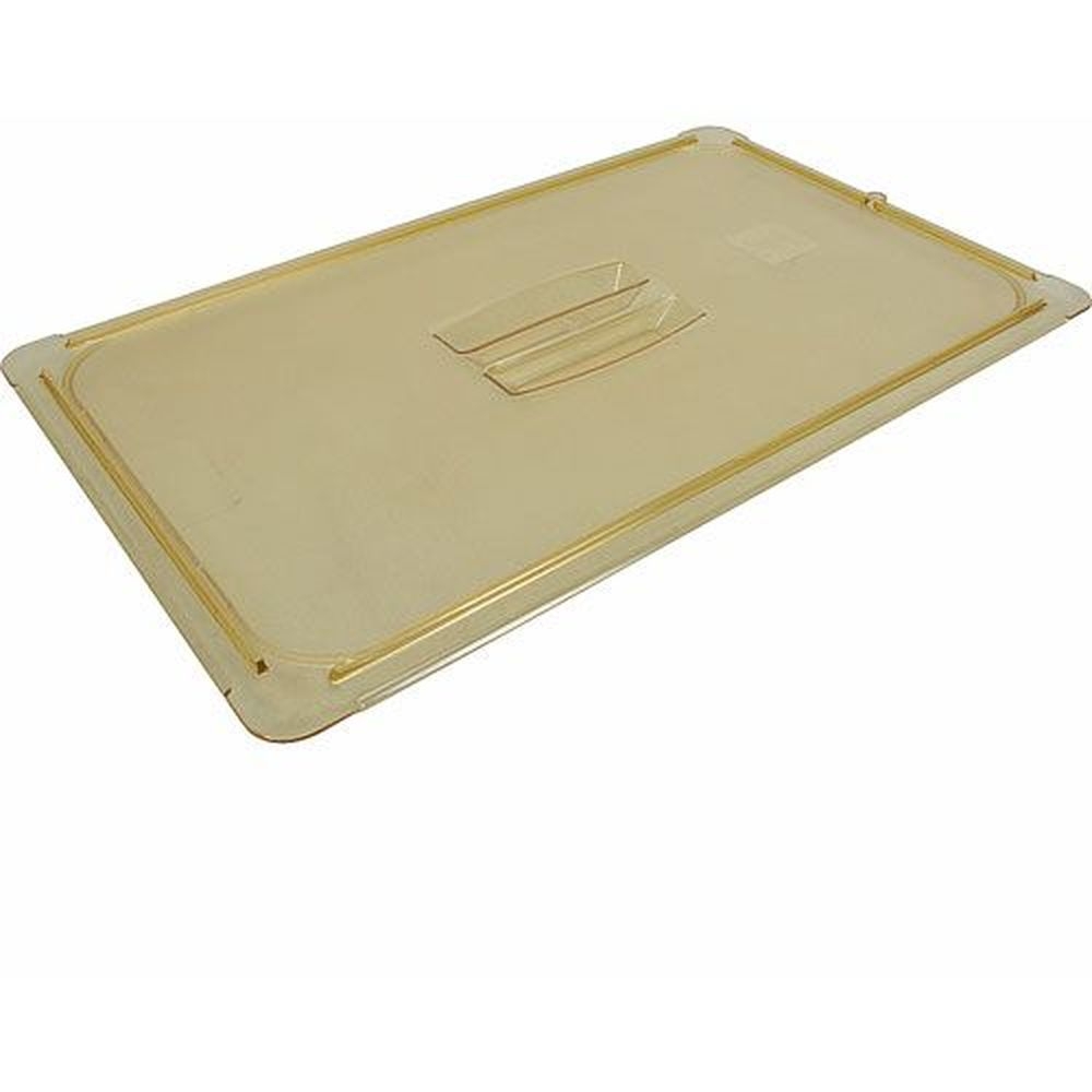 Carlisle 10410U13 StorPlus High Heat Plastic Amber Full-Size Handled Universal Food Pan Lid Only