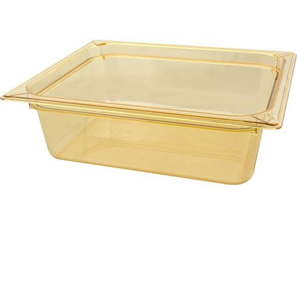 Carlisle 10421B13 StorPlus High Heat Plastic Amber Half Size Food Pan, 4 inch Deep -- 6 per case