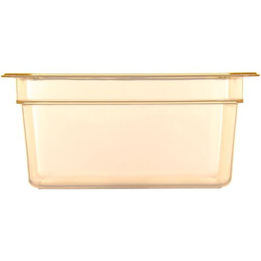 Carlisle 10422B13 StorPlus High Heat Plastic Amber Half Size Food Pan, 6 inch Deep