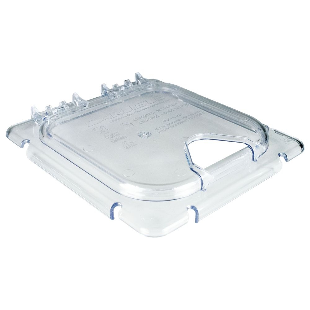 Carlisle CM10319Z07 Coldmaster Polycarbonate Sixth Size Clear Hinged and Notched EZ Access Food Pan Lid Only, 6.50 x 7 x 0.90 inch