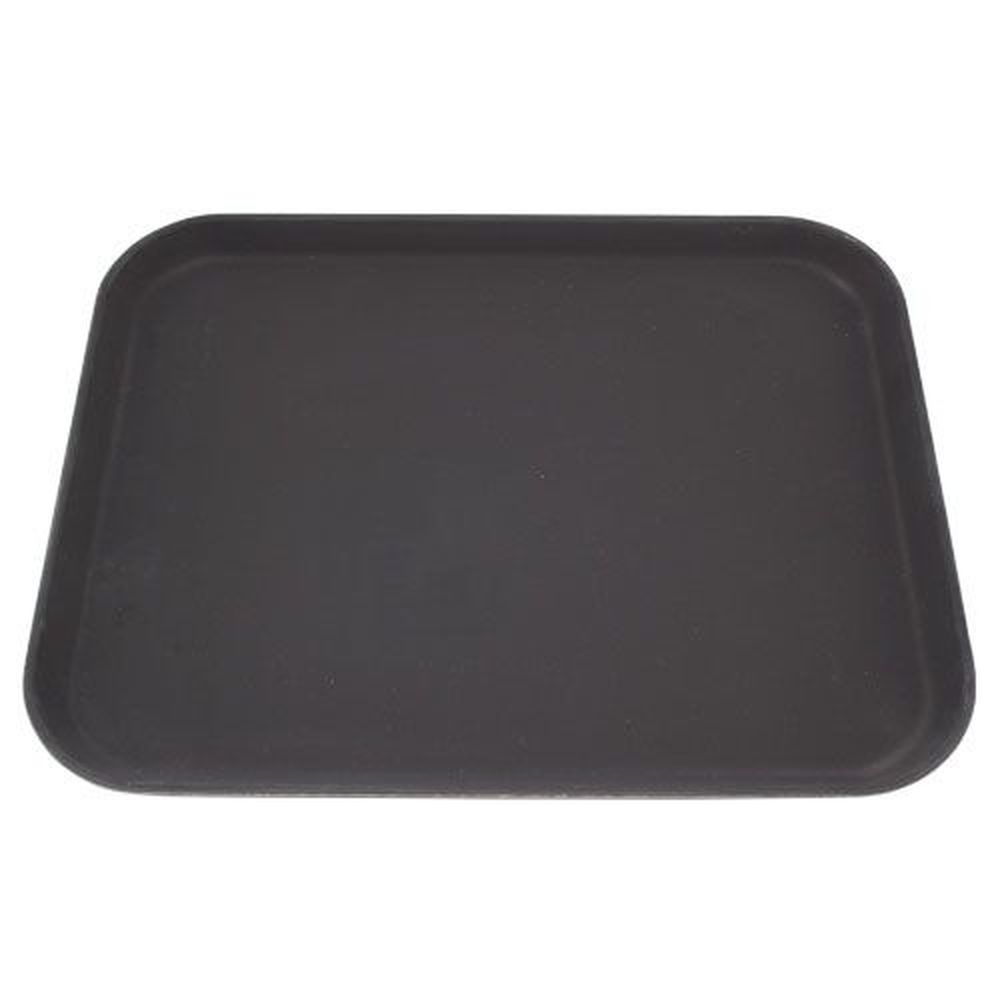 Carlisle 1814GR2004 GripLite Polypropylene 2 Rectangle Black Serving Tray, 14 x 18 inch