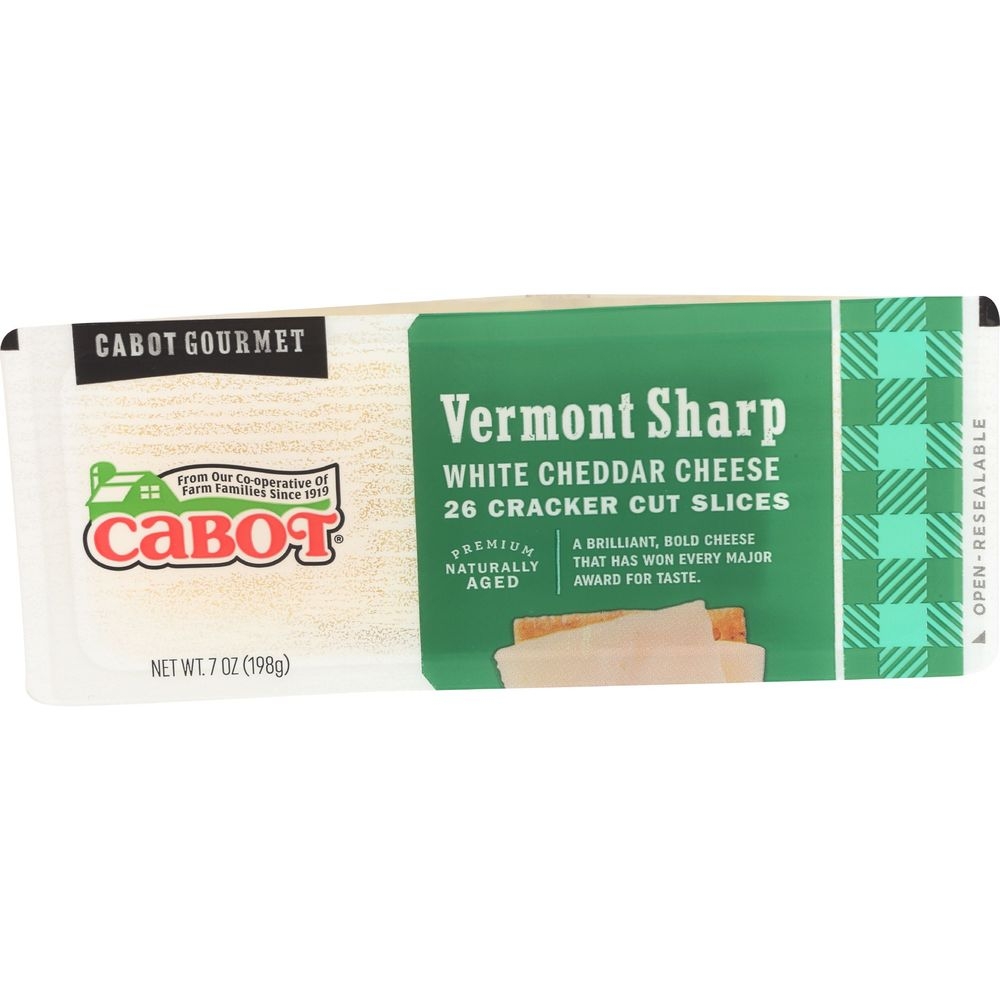 Cabot Vermont Sharp Cracker Cut White Cheddar Cheese, 7 Ounce -- 12 per case