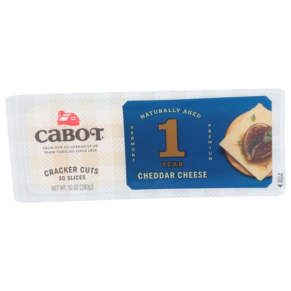 Cabot Cracker Cut Extra Sharp 1 Year White Cheddar Cheese, 10 Ounce -- 12 per case