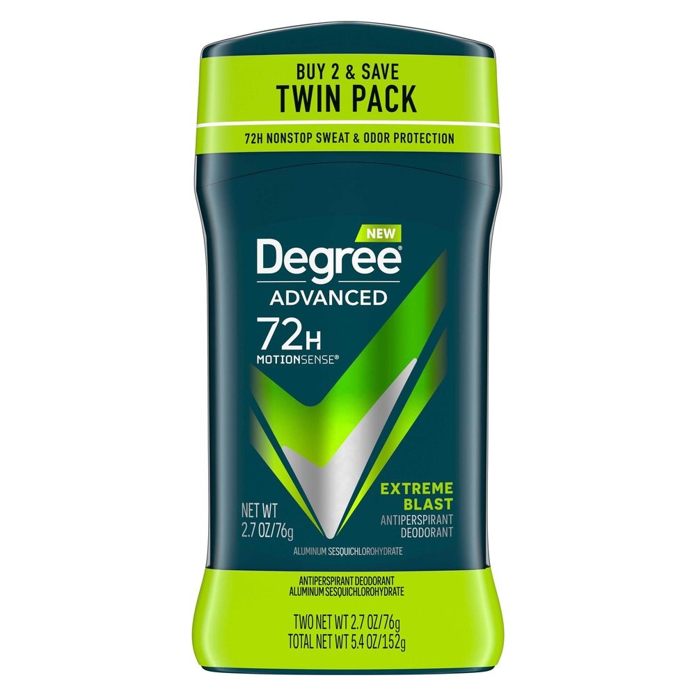 Degree Men Advanced Protection 72H Motionsense Extreme Blast Antiperspirant Deodorant - Twin Pack, 5.4 Ounce -- 6 per case