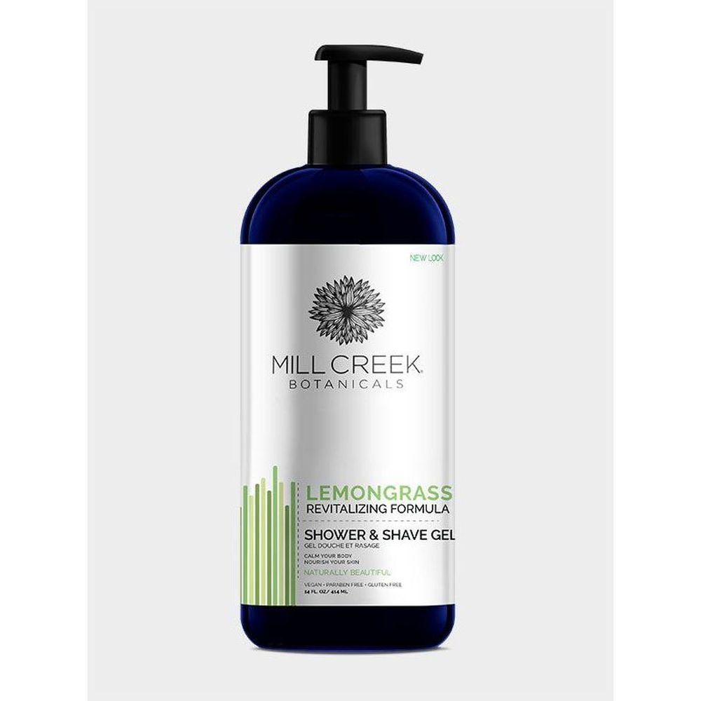 Mill Creek Botanicals Lemongrass Revitalizing Formula Shower and Shave Gel, 14 Ounce -- 3 per case