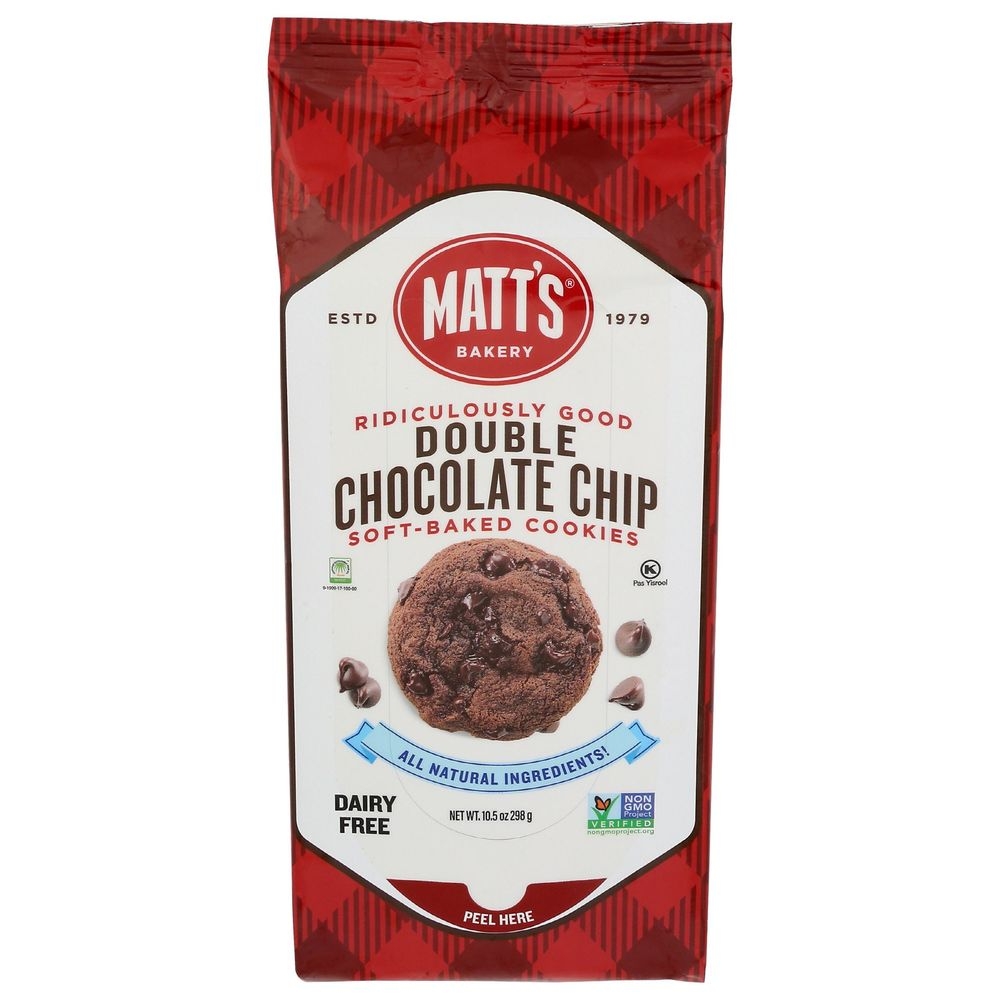 Matts Bakery Double Chocolate Chip Soft Baked Cookies, 10.5 Ounce -- 6 per case