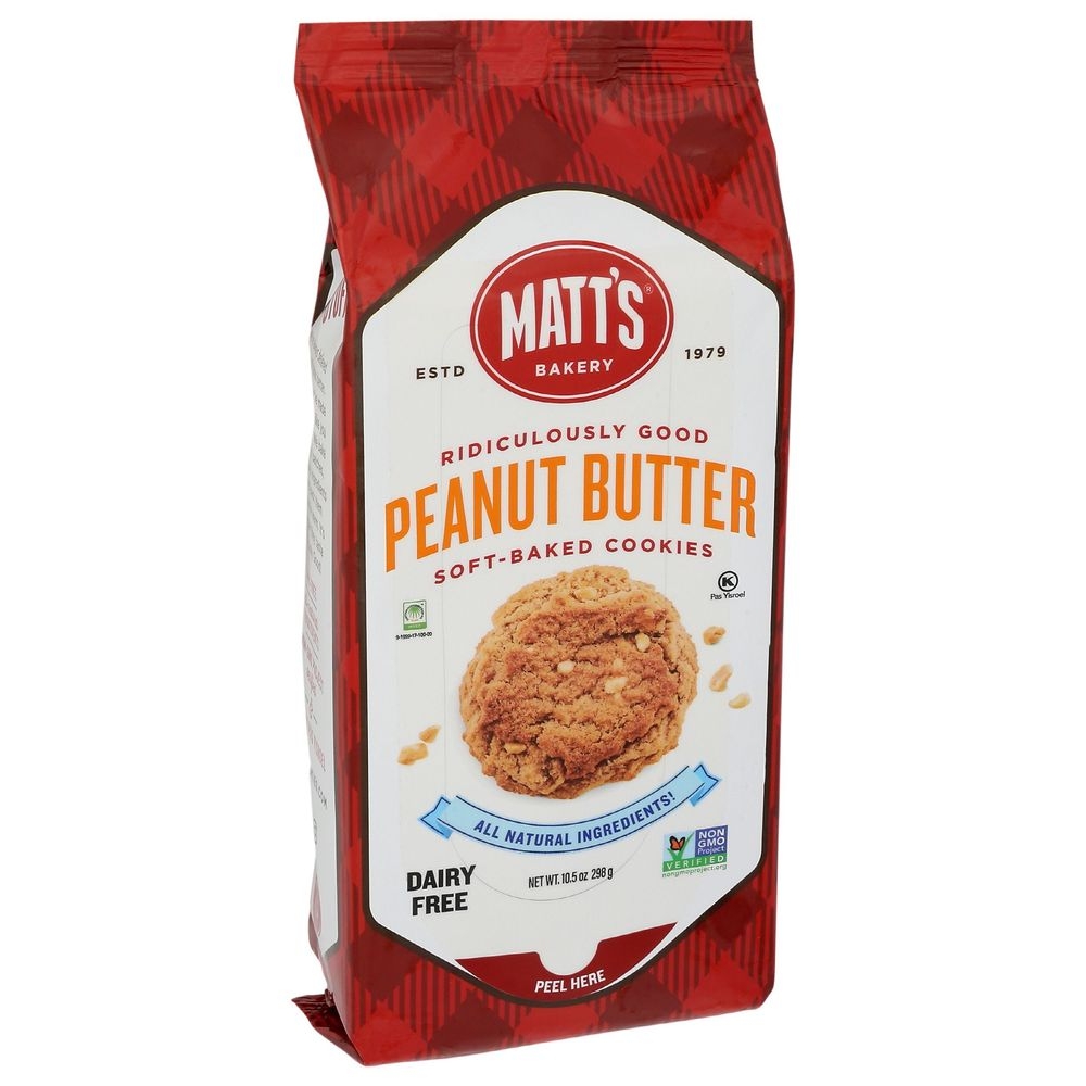Matts Bakery Peanut Butter Soft Baked Cookies, 10.5 Ounce -- 6 per case