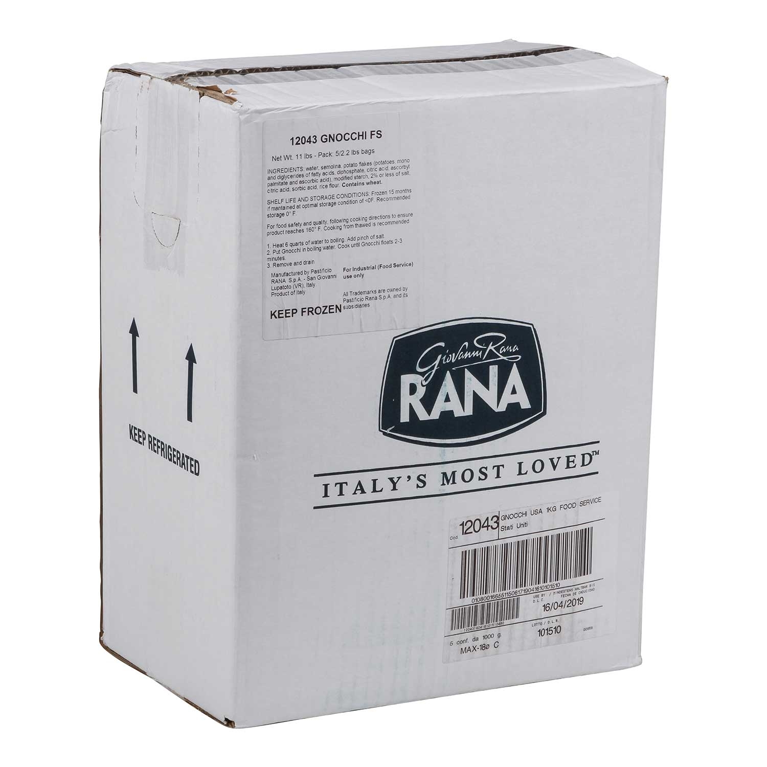 Rana Meals Solutions Potato Gnocchi, 2.2 Pound -- 5 per case.