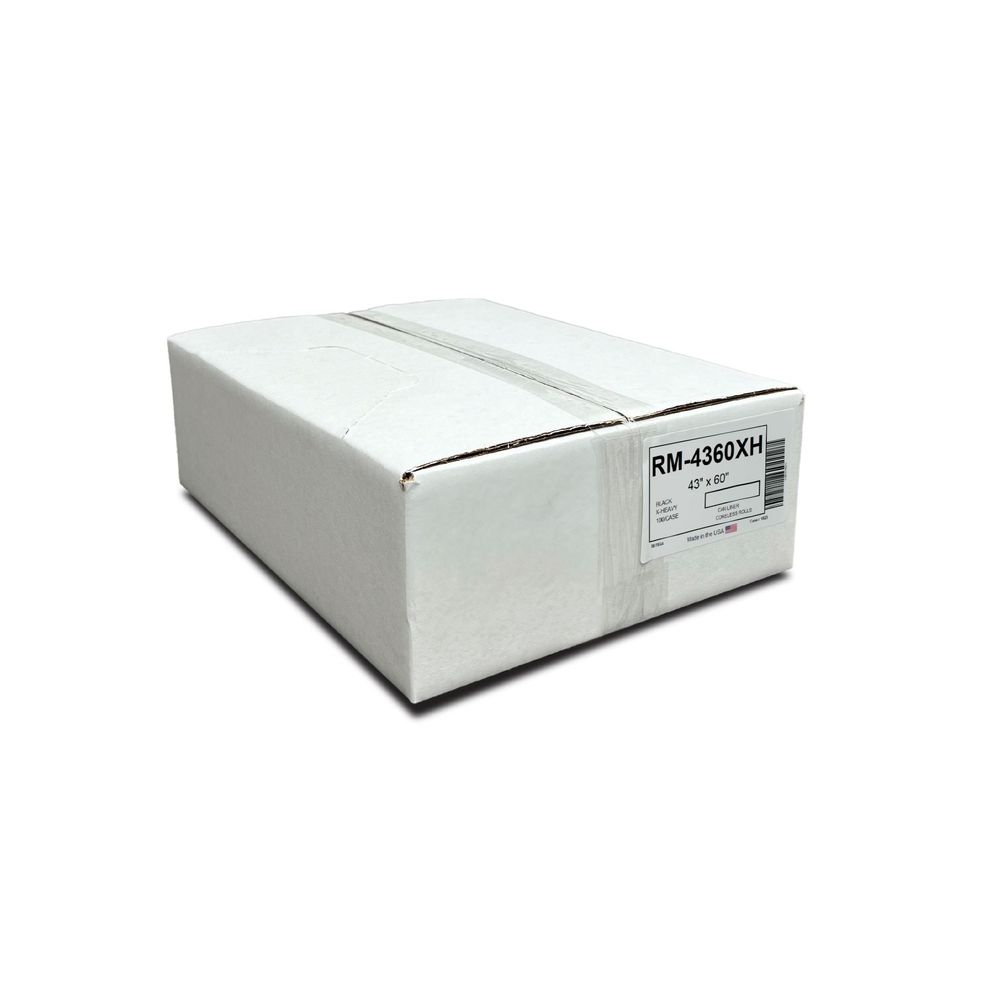 Napco LDPE 1.2 Mil Black Can Liner, 43 x 60 inch -- 100 per case