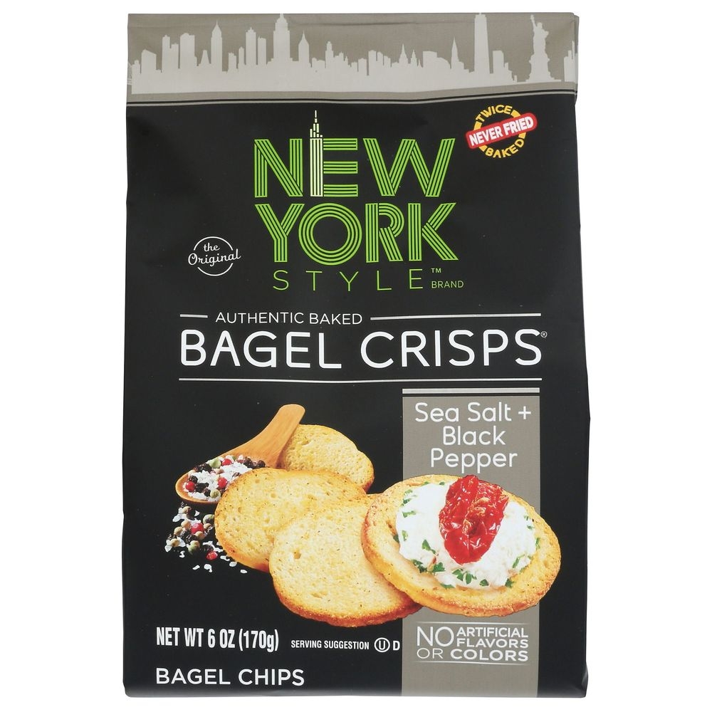 New York Style Sea Salt and Cracked Pepper Bagel Crisps, 6 Ounce -- 6 per case