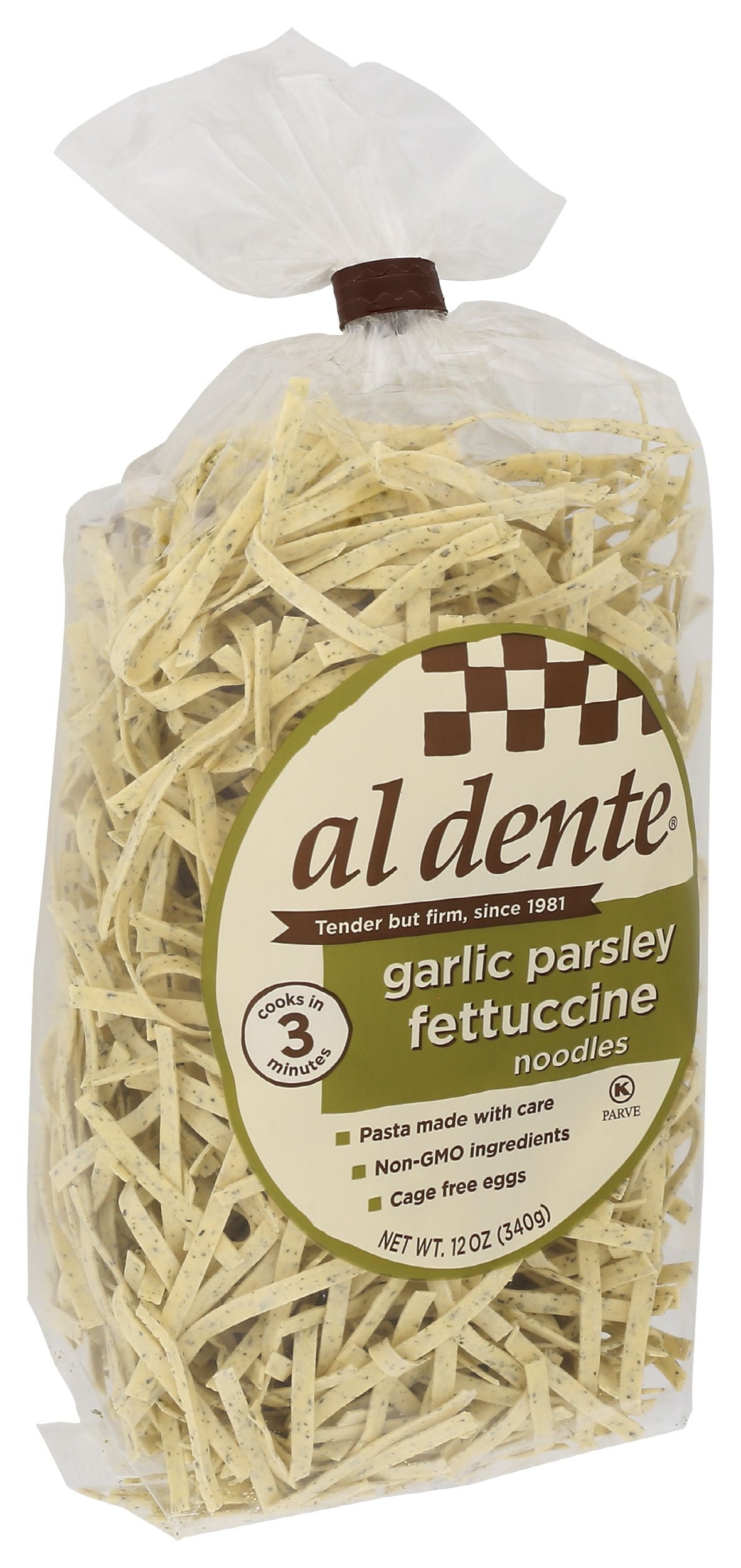 Al Dente Garlic Parsley Fettuccine Pasta Noodles, 12 Ounce -- 6 per case