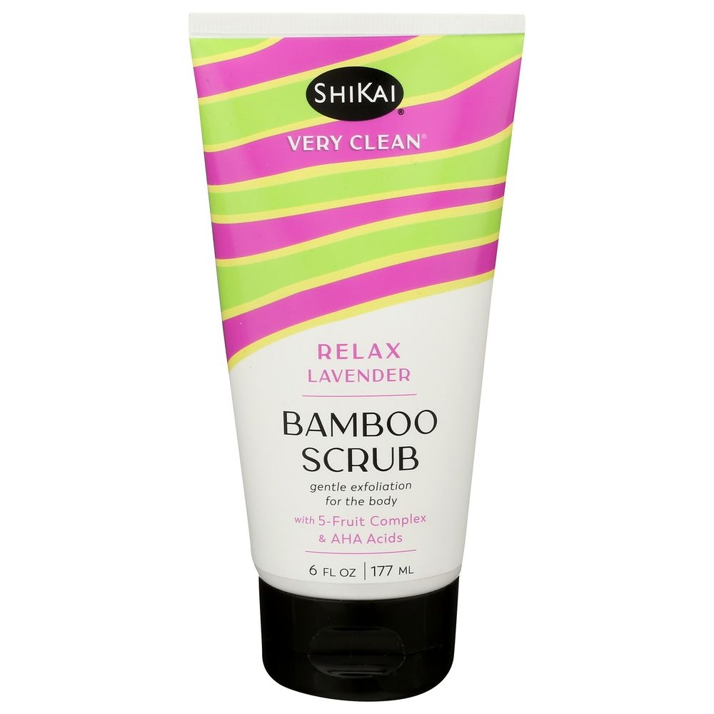 Shikai Very Clean Relax Lavender Bamboo Scrub, 6 Fluid Ounce