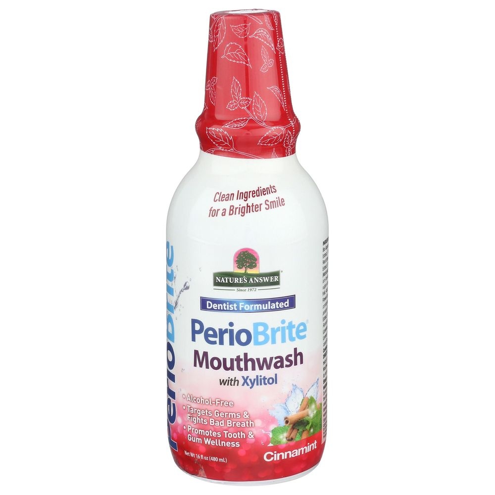 Natures Answer PerioBrite Cinnamint Mouthwash with Xylitol, 16 Fluid Ounce -- 3 per case