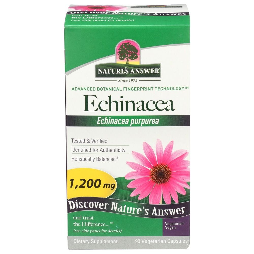 Natures Answer Echinacea Herb Vegetarian Capsules, 90 count