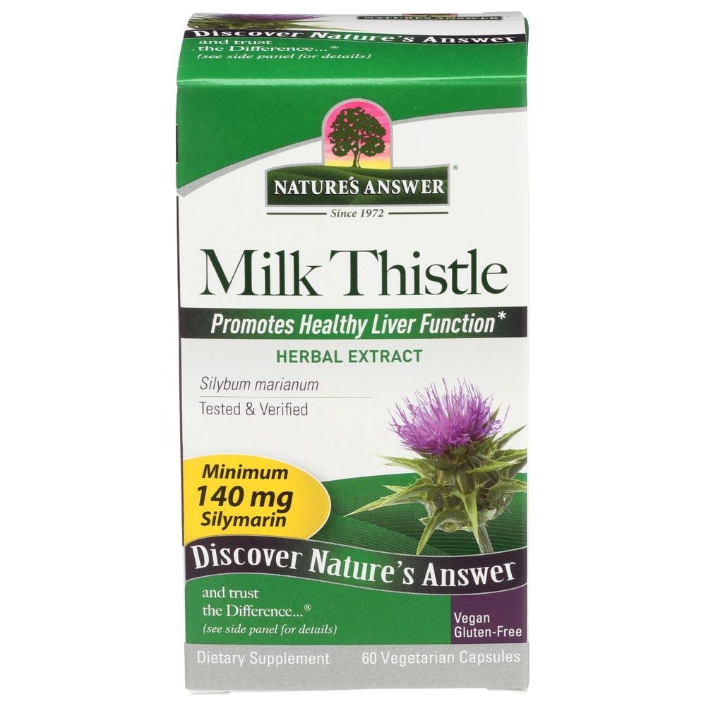 Natures Answer Standardized Milk Thistle Vegetarian Capsules, 60 count