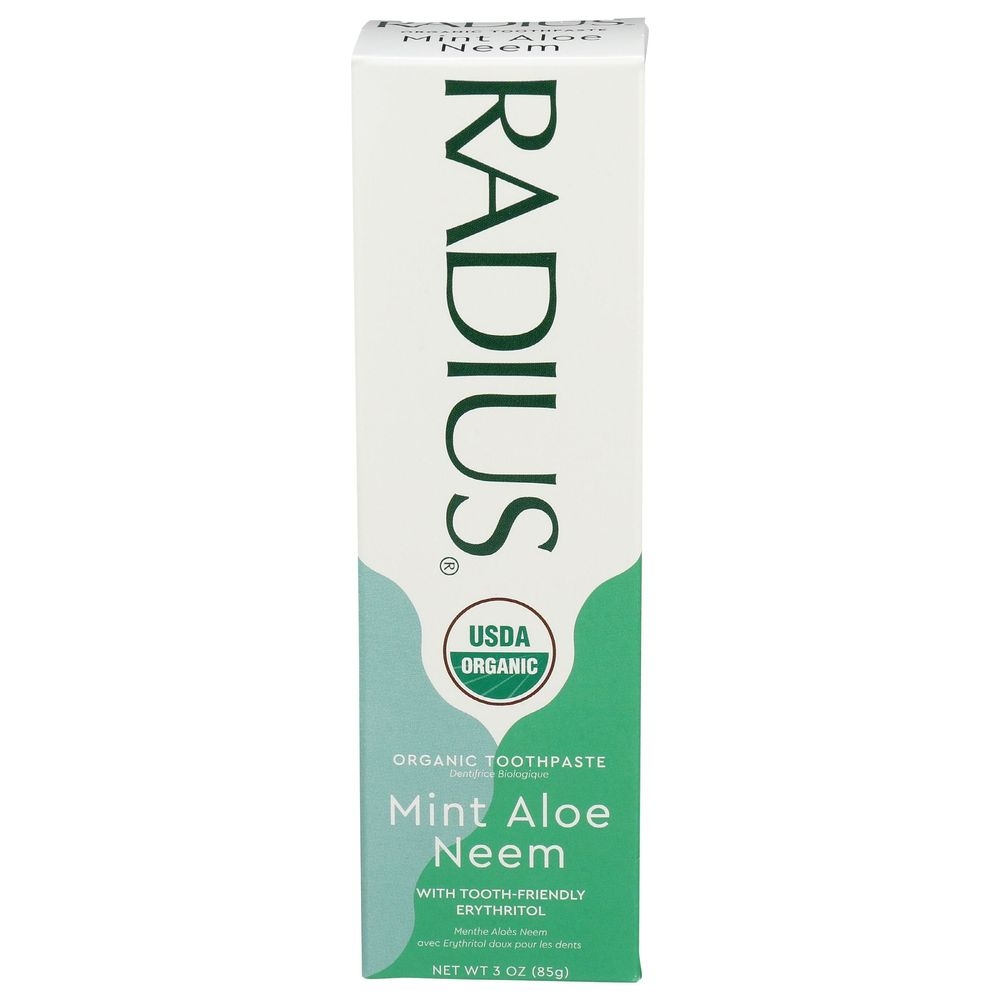 Radius Organic Mint Aloe Neem Toothpaste, 3 Ounce