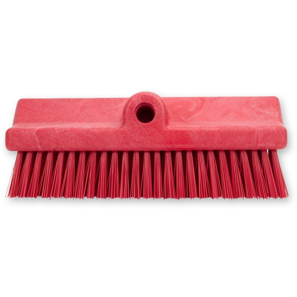 Carlisle 40423EC05 Sparta Red Hi-Lo Floor Scrub Brush Head Only, 10 inch Length