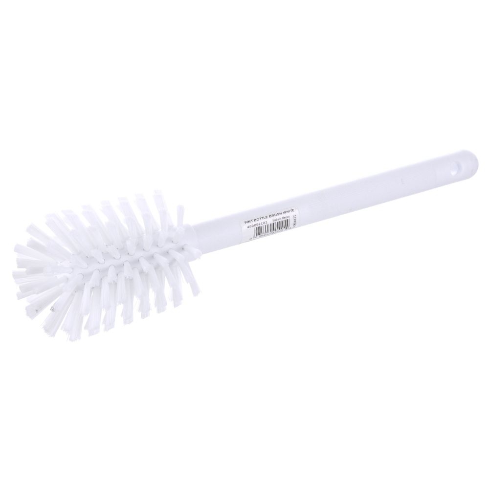 Carlisle 40000EC02 Sparta Color Coded White Soft Polyester Bristles Pint Bottle Brush, 12 inch Length