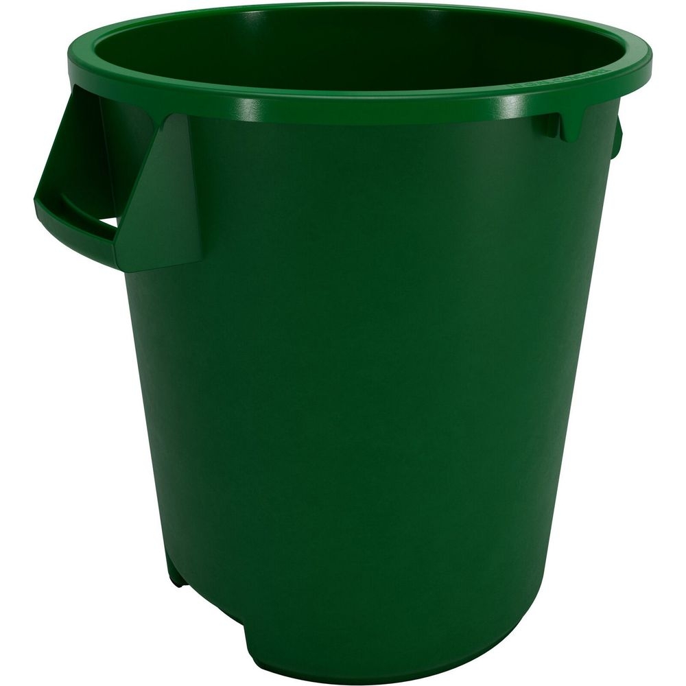 Carlisle 84101009 Bronco Polyethylene Round Green Trash Can, 10 Gallon Capacity