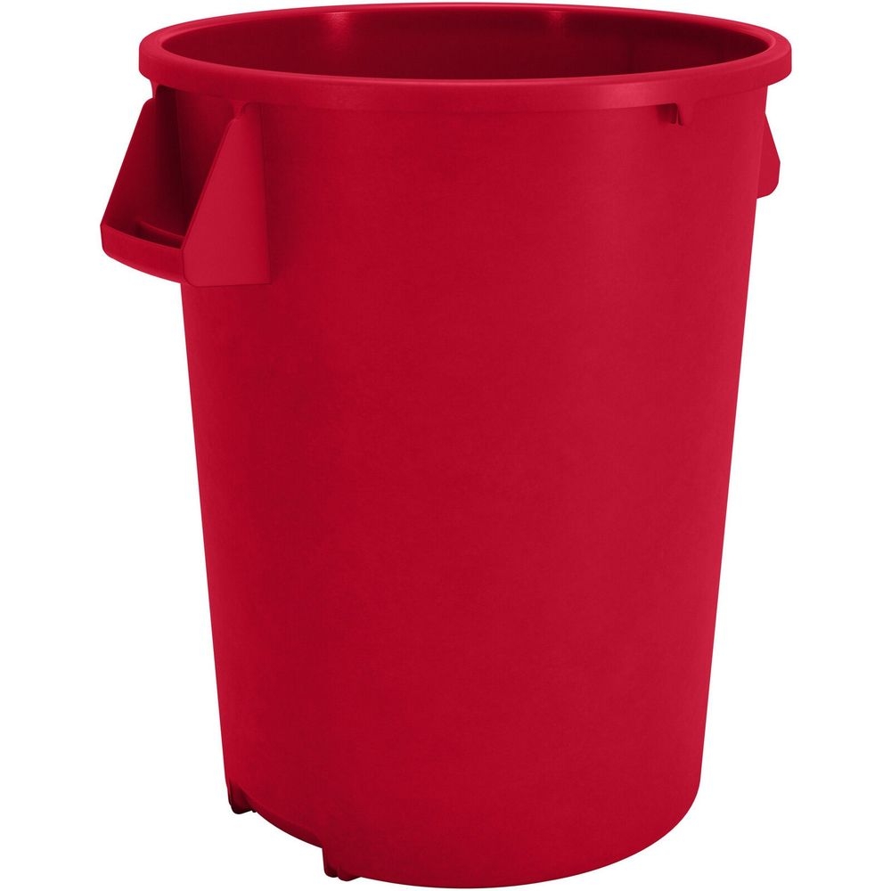 Carlisle 84103205 Bronco Polyethylene Red Round Trash Can, 32 Gallon Capacity