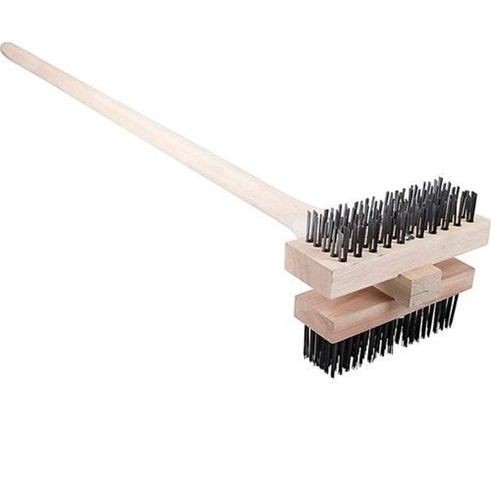Carlisle 4029400 Carbon Steel Double Broiler King Grill Brush with Handle, 48 inch Length