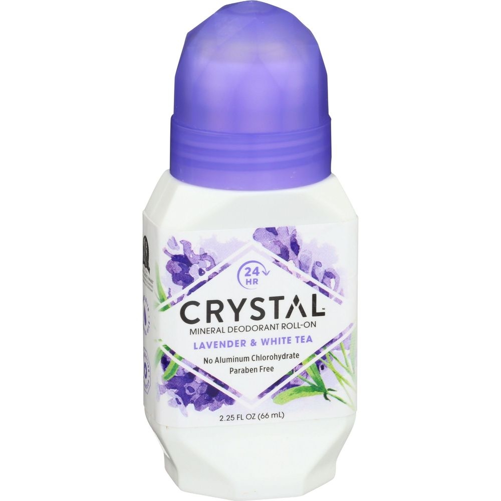 Crystal Body Deodorant Lavender and White Tea Mineral Deodorant Roll-On, 2.25 Ounce