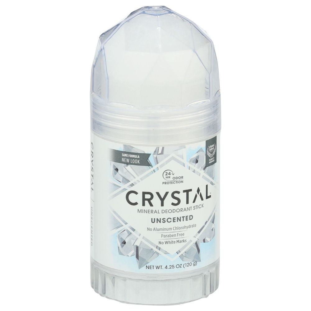 Crystal Body Deodorant Unscented Mineral Deodorant Stick, 4.25 Ounce