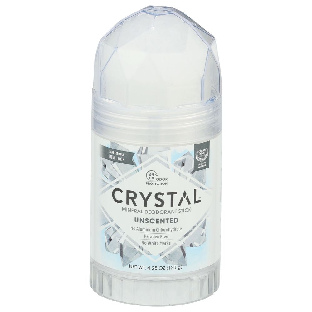 Crystal Body Deodorant Unscented Mineral Deodorant Stick, 4.25 Ounce