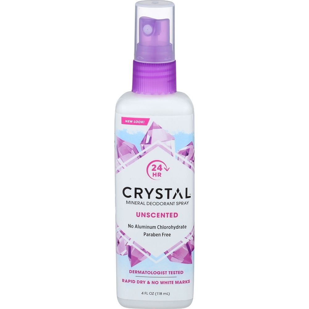Crystal Body Deodorant Unscented Mineral Deodorant Spray, 4 Ounce -- 3 per case