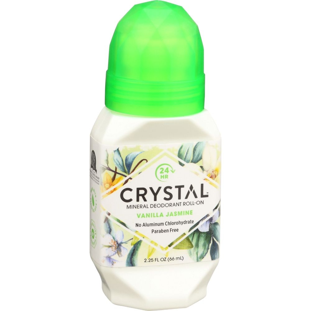 Crystal Body Deodorant Vanilla and Jasmine Mineral Deodorant Roll-On, 2.25 Ounce -- 3 per case