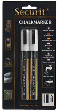 American Metalcraft Securit Plastic Original White Small Tip Chalk Marker -- 2 per case