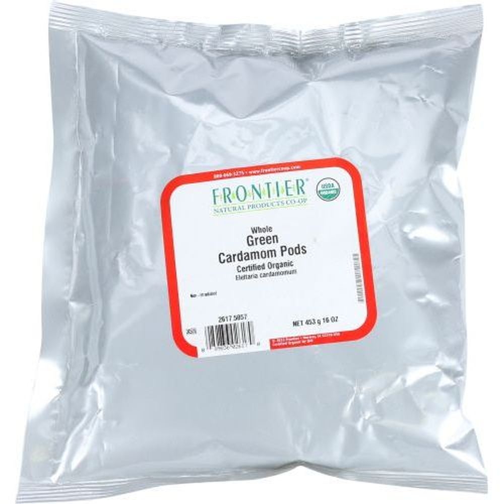 Frontier Organic Whole Green Cardamom Pods, 16 Ounce