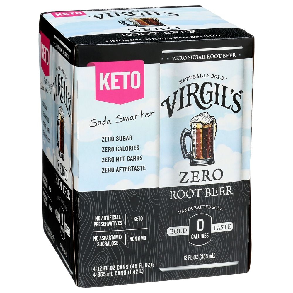 Virgils Zero Sugar Rootbeer Soda, 12 Fluid Ounce -- 24 per case