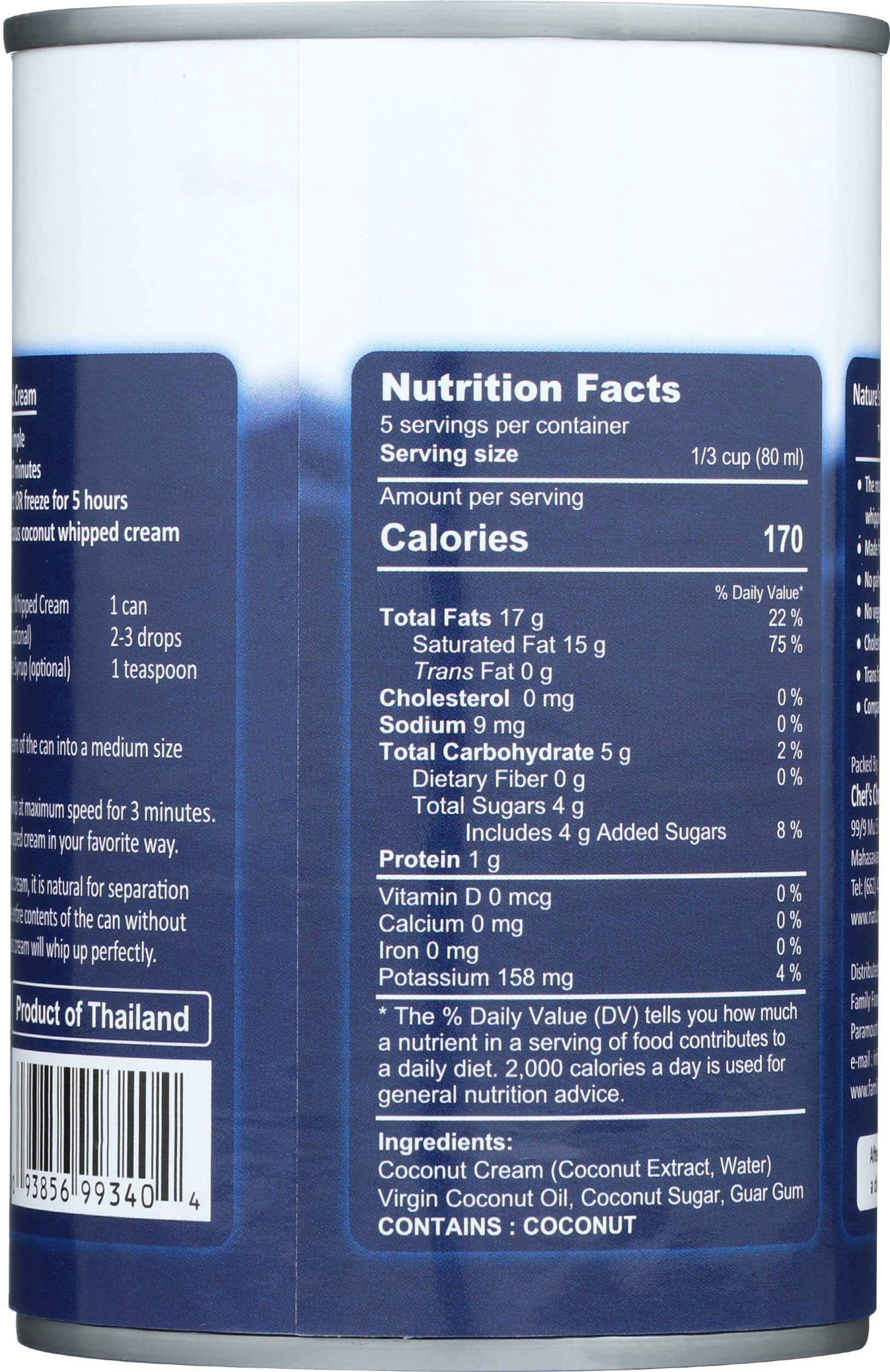 Natures Charm Coconut Whipping Cream, 15 Ounce -- 6 per case