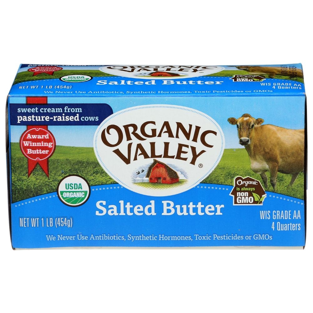 Organic Valley Salted Butter Stick, 1 Pound -- 15 per case