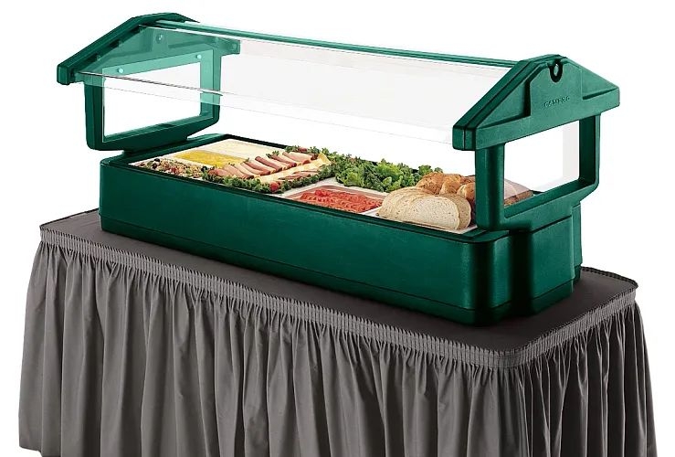 Cambro Green Buffet Bar With Sneeze Guard.