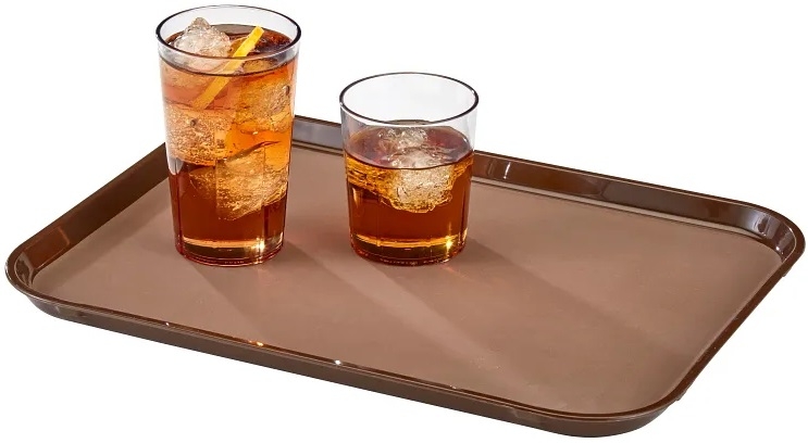 Brown Rectangular Nonslip Tray, 10 x 14 inch -- 24 per case