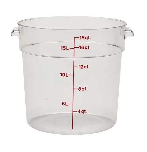 Clear 18 Round Plastic Container -- 6 per case