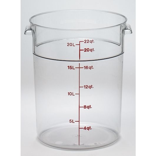Clear 22 Round Plastic Container -- 6 per case