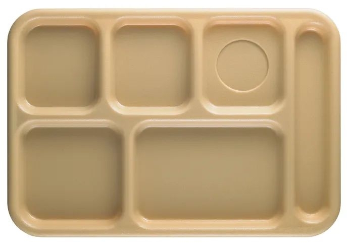 Beige 10 11/16in X 13 7/8in X 1 1/8in 5 Compartment Serving Trays,-- 24 Each