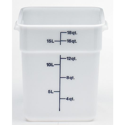 White 11 1/4 inch X 12 1/4 inch X 12 5/8 inchCamsquare Food Storage Containers - Poly 18 Quart -- 6 per case
