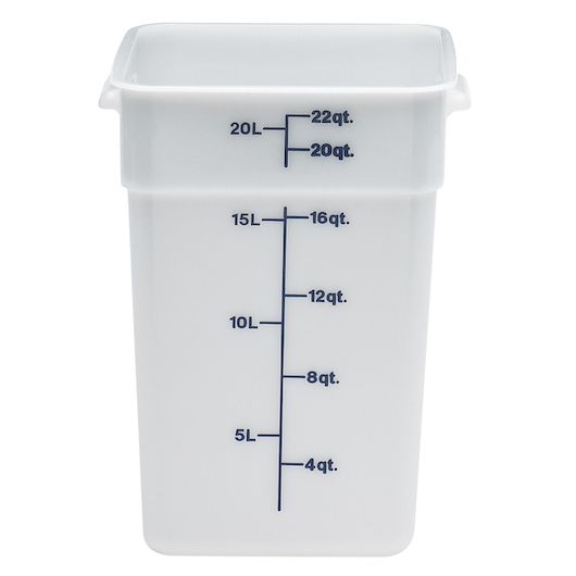 White 11 1/4 inch X 12 1/4 inch X 15 3/4 inch Camsquare Food Storage Containers - Poly 22 Quart -- 6 per case