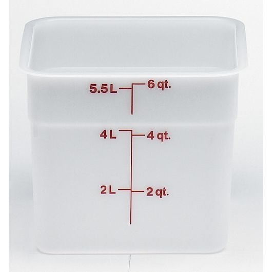 White 8 3/8 inch X 8 3/8 inch X 7 1/4 inch Camsquare Food Storage Containers - Poly 6 Quart -- 6 per case
