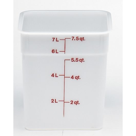 White 8 Qt. Square Plastic Container -- 6 per case