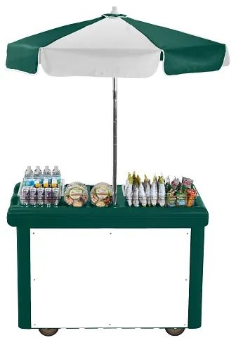 Camcruiser Small Vending Cart, Kentucky Green, 55 3/16 x 31 1/2 x 93 1/2 inch.