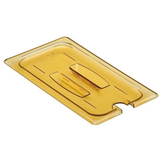 Amber 1/3 Size 6 15/16inX 12 3/4in Notched Cover For H-Pans W/Handle,  -- 6 Each.