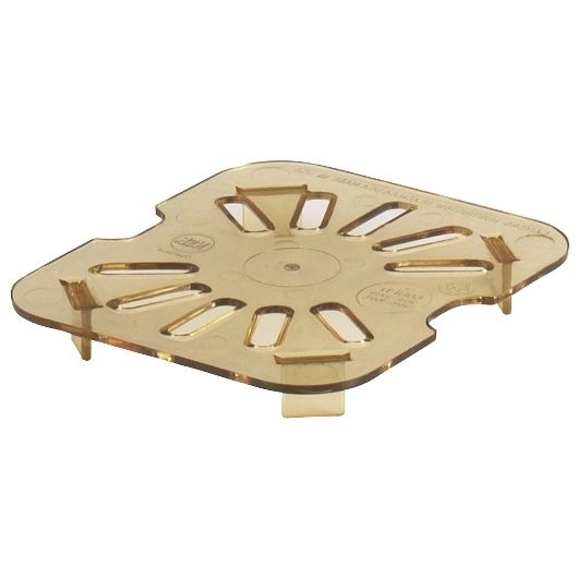 Amber 1/6 Size 6 3/8in X 6 15/16in Drain Shelf H-Pans Food Storage Pans,  -- 6 Each.