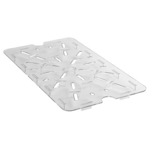 Clear 1/2 Size 10 7/16 inch X 12 3/4 inch Drain Shelf -- 6 per case